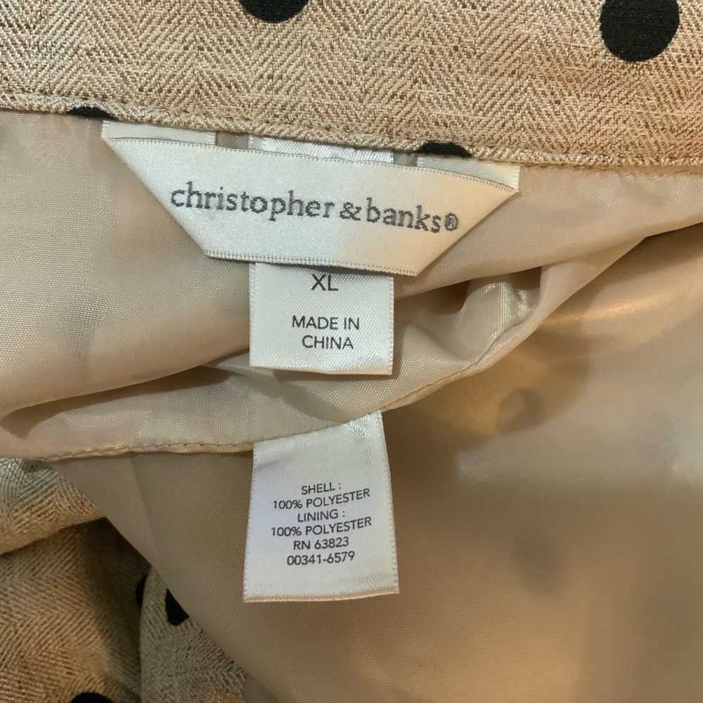 Christopher & Banks Beige Polka Dot Blazer. Size XL - Picture 5 of 5